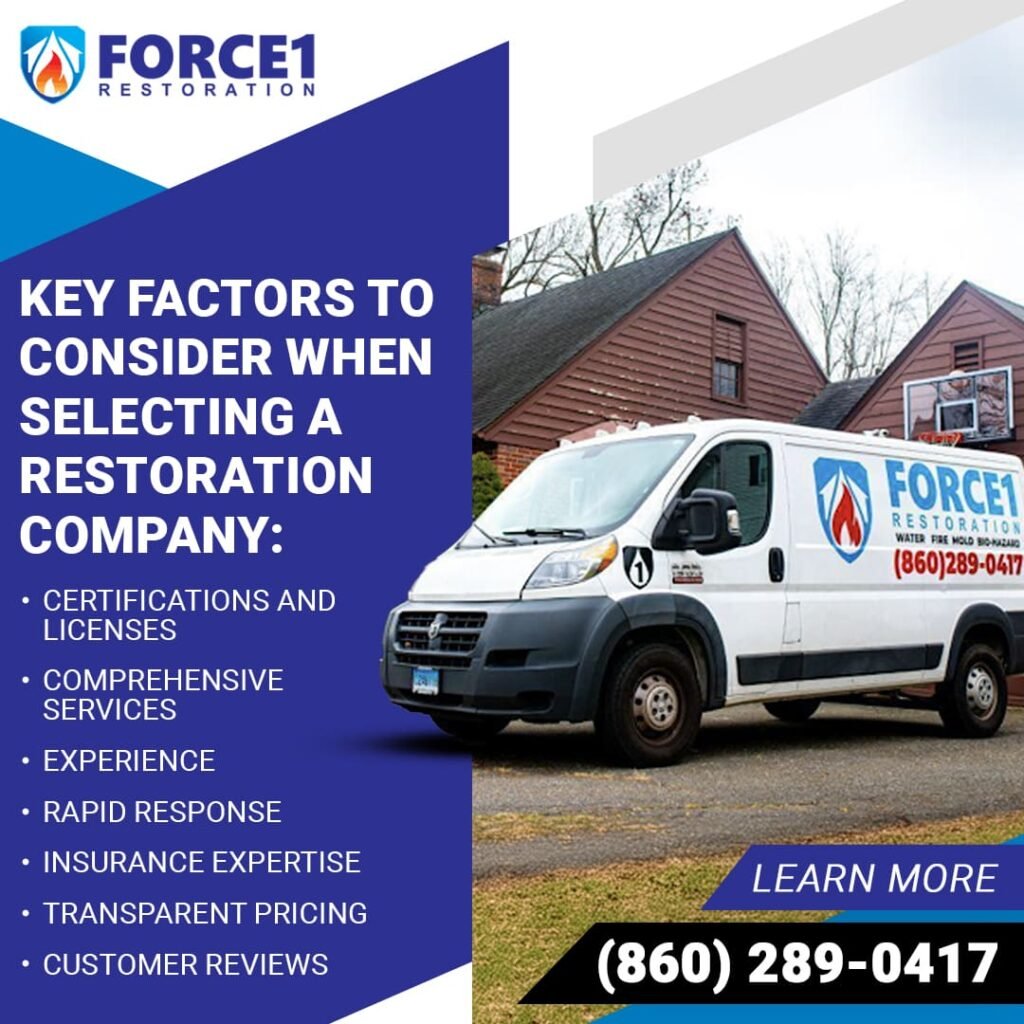 Force 1 Restoration Services - Key Factors to Consider when Selecting A Restoration Company